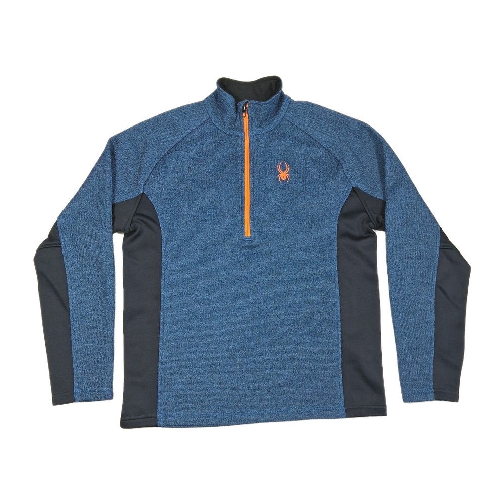 SPYDER Men's Outbound‎ 1/2 Half Zip Midweight Core Sweater Blue Orange Sz Medium